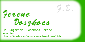 ferenc doszkocs business card